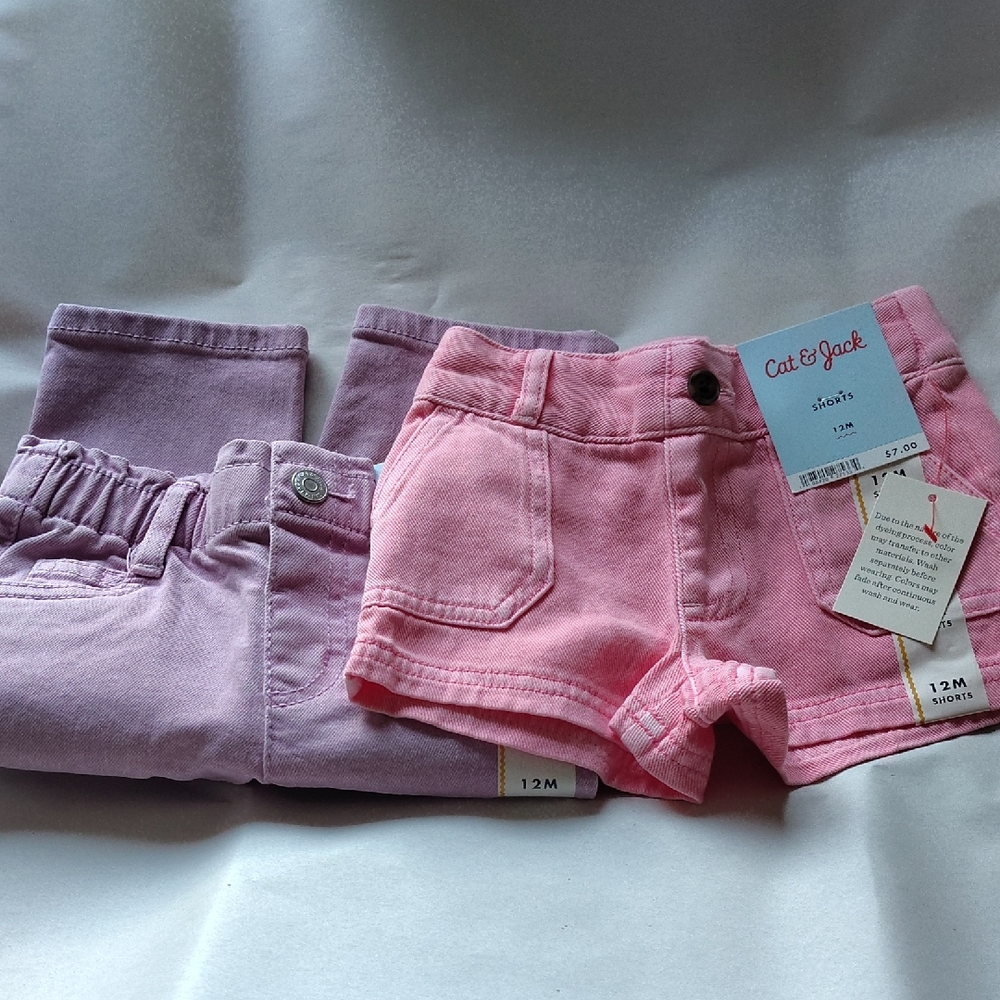 Cat & Jack Pink and Purple Shorts Lot Of 2